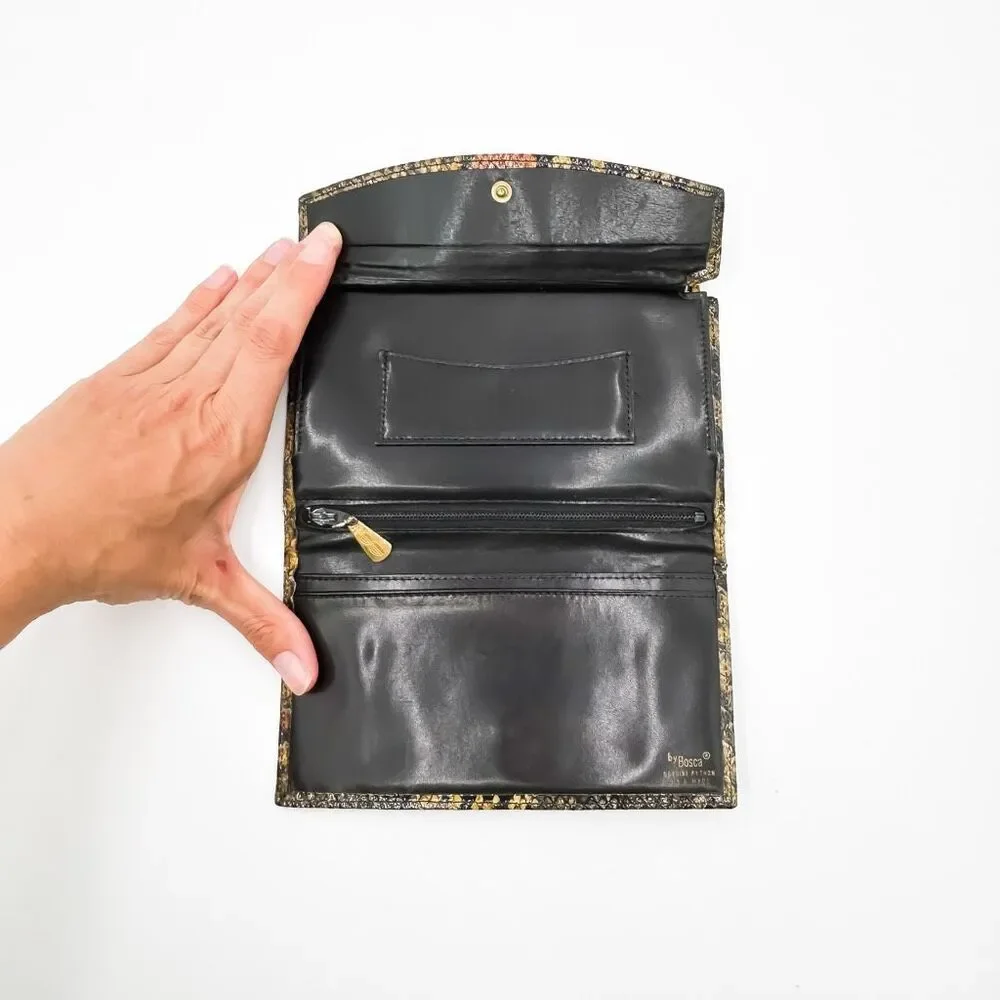 Bosca Genuine Python Leather Wallet Clutch Made in USA